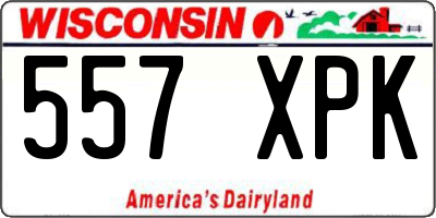 WI license plate 557XPK