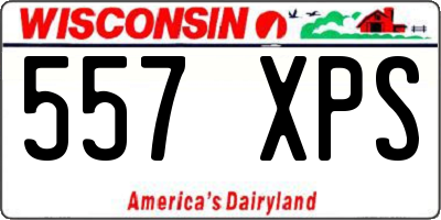 WI license plate 557XPS