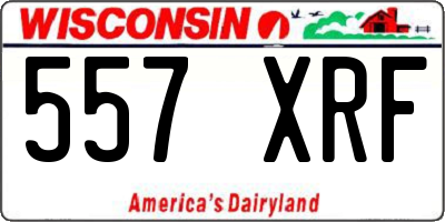 WI license plate 557XRF