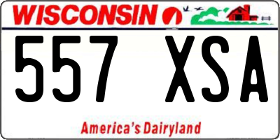 WI license plate 557XSA