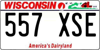WI license plate 557XSE
