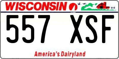 WI license plate 557XSF