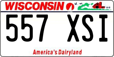 WI license plate 557XSI