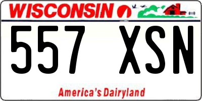 WI license plate 557XSN