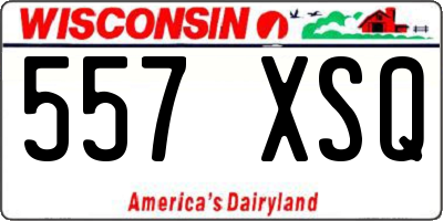 WI license plate 557XSQ