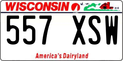 WI license plate 557XSW