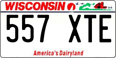 WI license plate 557XTE
