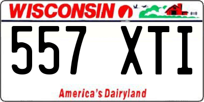 WI license plate 557XTI