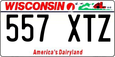 WI license plate 557XTZ