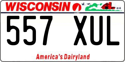 WI license plate 557XUL