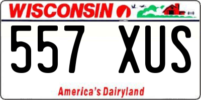 WI license plate 557XUS