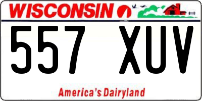 WI license plate 557XUV