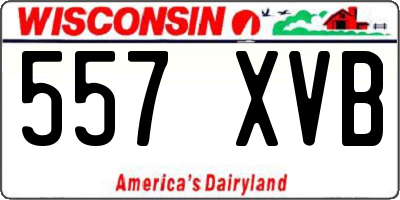 WI license plate 557XVB