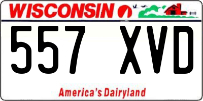 WI license plate 557XVD