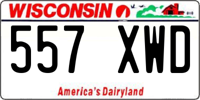 WI license plate 557XWD