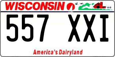 WI license plate 557XXI