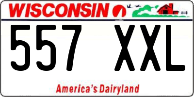 WI license plate 557XXL