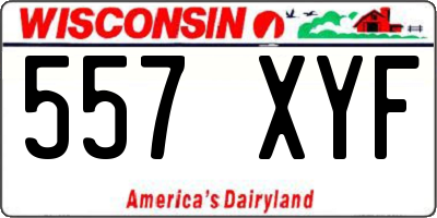 WI license plate 557XYF