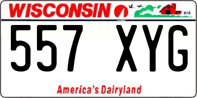WI license plate 557XYG