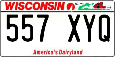 WI license plate 557XYQ