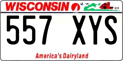 WI license plate 557XYS