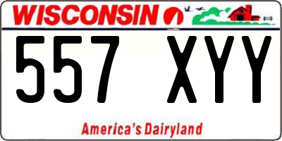WI license plate 557XYY