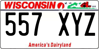 WI license plate 557XYZ