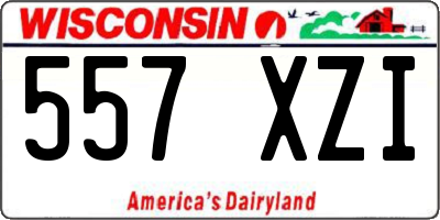 WI license plate 557XZI