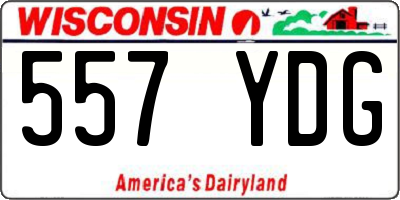 WI license plate 557YDG