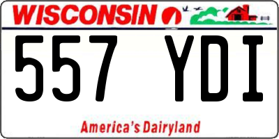 WI license plate 557YDI