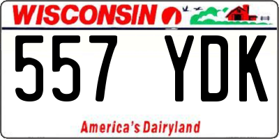 WI license plate 557YDK
