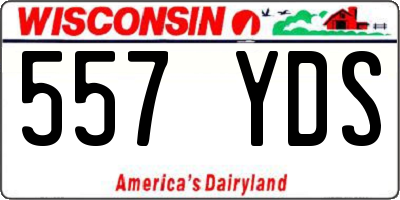 WI license plate 557YDS