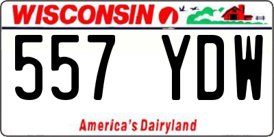 WI license plate 557YDW