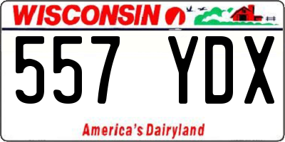 WI license plate 557YDX