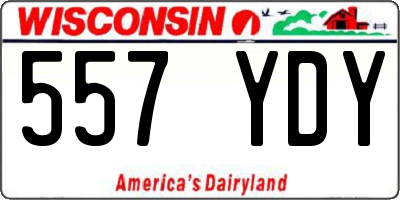 WI license plate 557YDY