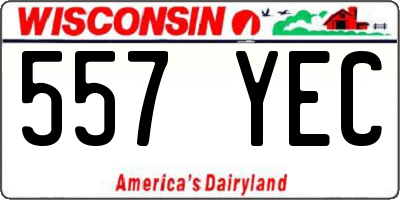 WI license plate 557YEC