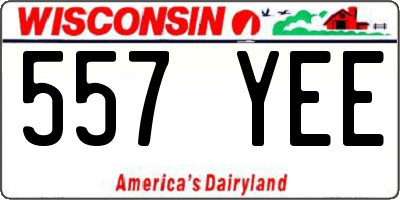 WI license plate 557YEE