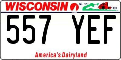WI license plate 557YEF