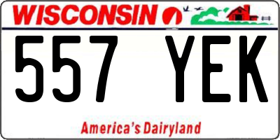 WI license plate 557YEK