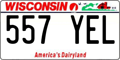 WI license plate 557YEL