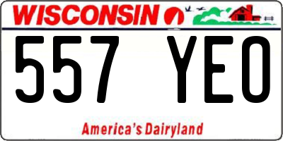WI license plate 557YEO