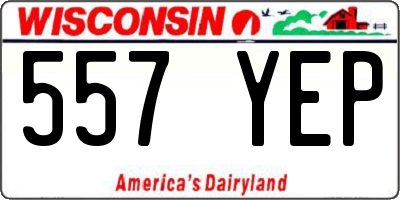 WI license plate 557YEP
