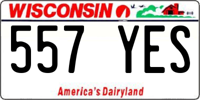 WI license plate 557YES