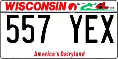 WI license plate 557YEX