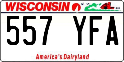 WI license plate 557YFA