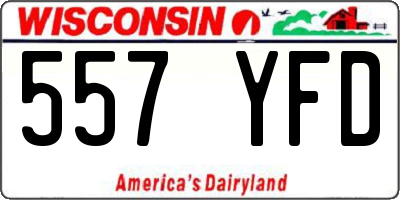 WI license plate 557YFD