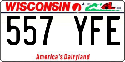 WI license plate 557YFE