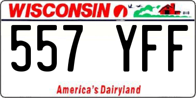 WI license plate 557YFF