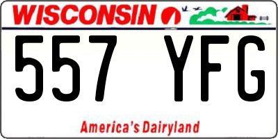 WI license plate 557YFG