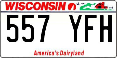 WI license plate 557YFH